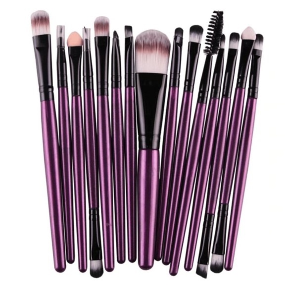 Other - NEW 15 pcs Purple Pro Makeup Brush Set